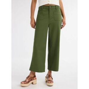 🆕 Free Assembly Women's High Rise Cropped Wide Leg Pants M Medium 8 10 NWT New!